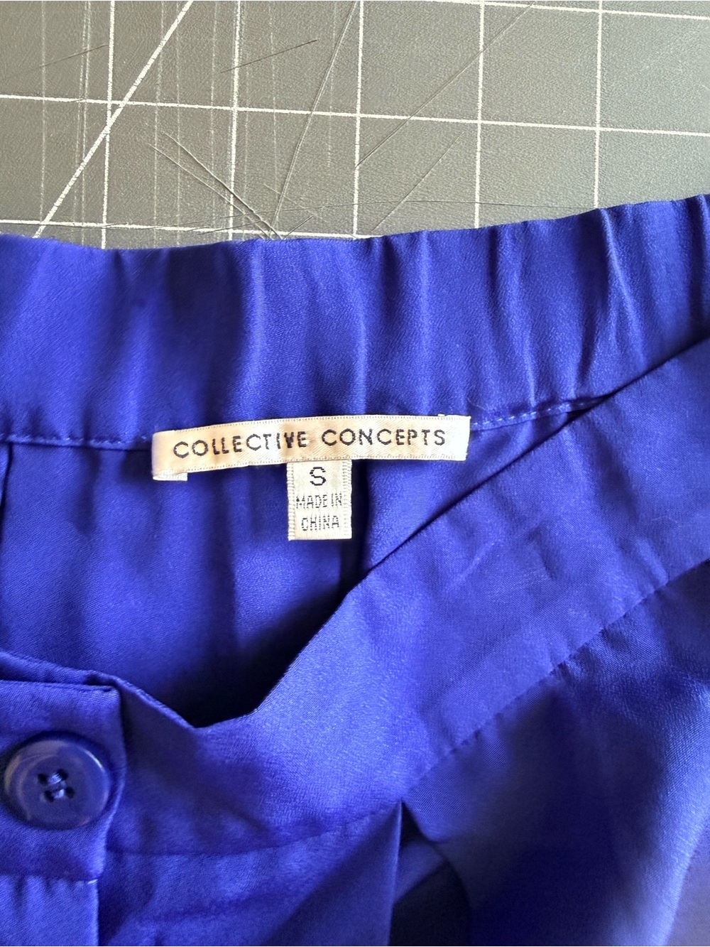 Collective Concepts Bold Cobalt Button-Front Skirt